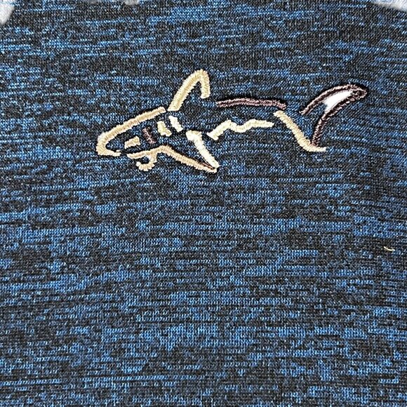 Greg Norman Tasso Elba Blue Heathered Sleeveless Full Zip Vest HydroTech Golf - Picture 7 of 16